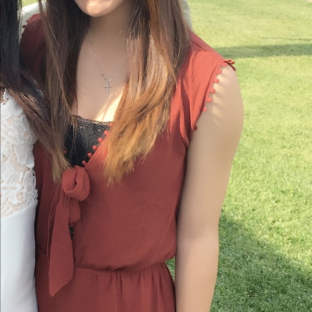 Burnt orange romper
